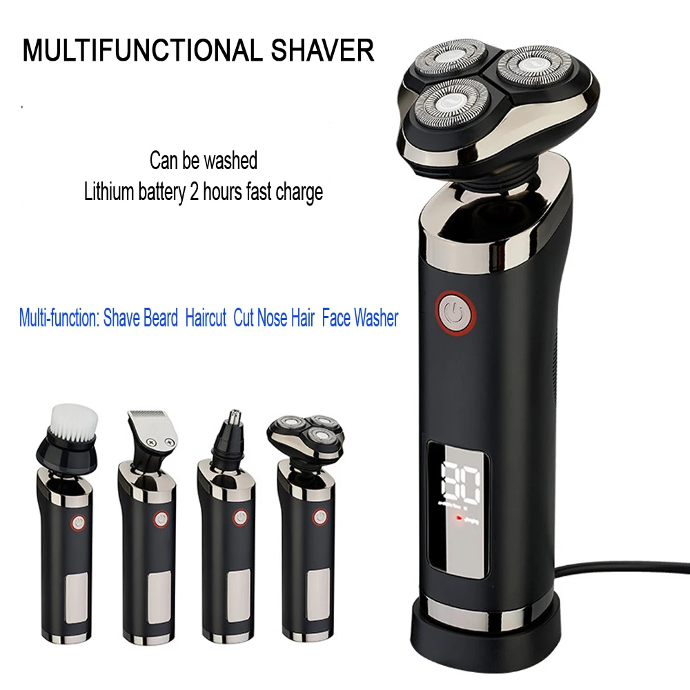 4in1 Razor Electric Razor Shaver Beard Nose Trimmer Trimer Machine For Shaving Machine For Men Barbeador Rechargeable Waterproof enlarge