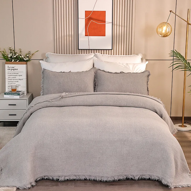 

Комплект хлопковых стеганых одеял CHAUSUB, 3 шт., покрывало на кровать, однотонное одеяло королевского размера, одеяло для детской одежды