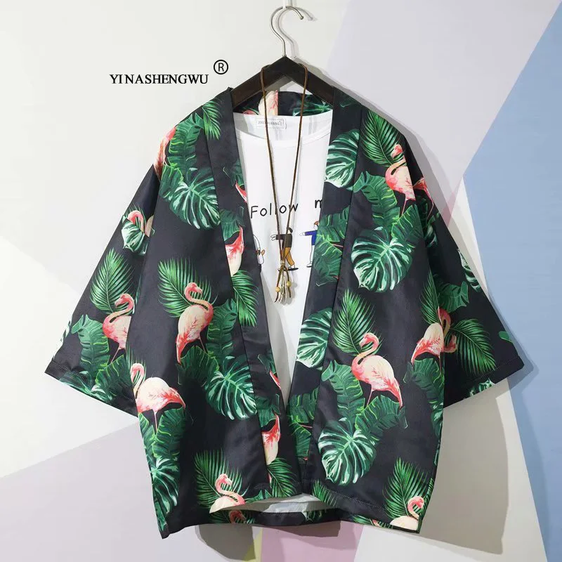 Yukata Женские кимоно кардиган для мужчин традиционное японское кимоно унисекс Harajuku пляжная свободная тонкая рубашка Азиатский японский костюм для косплея