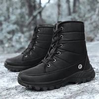 new outdoor men boots winter snow boots for men shoes thick plush waterproof slip resistant keep warm winter shoes large size 46