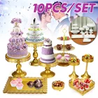 10 шт. бело-золотые металла в виде пирожного в чашке держатель Подставка для десерта свадебное мероприятие вечерние Дисплей башня пластина для свадебного десертного стола Декор