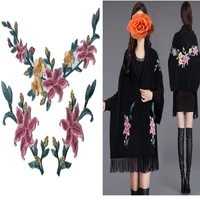 1set 3pcs flower embroidery patch applique fabric sewing shawl clothing dress lace embroidered patches patchwork diy