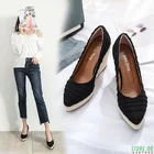 Женские босоножки на танкетке, Новинка весна-осень 2021, туфли на высокой толстой платформе с закрытым носком, женские плетеные