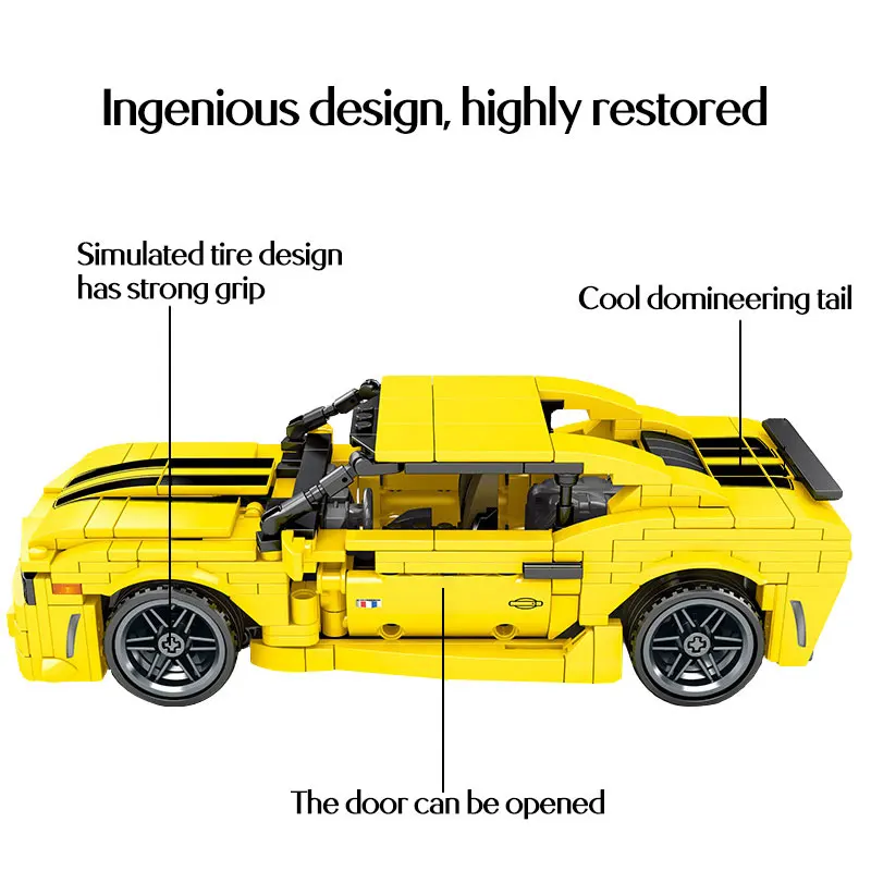 558 шт. строительные блоки Moc дизайн автомобилей Chevrolet Camaro ZR1 модель город техника
