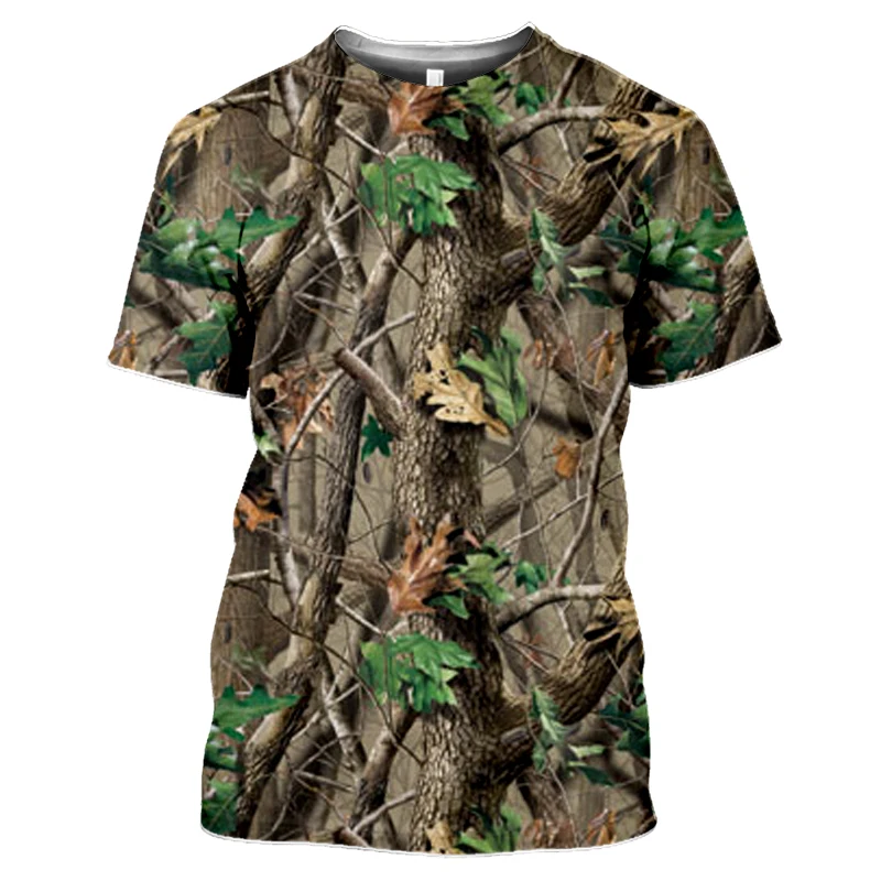 

2021new Outdoor Hunting Camouflage T-shirt Men 3d Print Summer Cool Military Tops Sport Camo Camp Gym Tees Shirts Mens Clothes