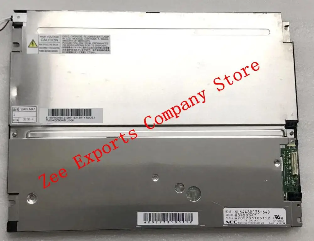 

Original A+ NL6448BC33-64 NL6448BC33-64D 10.4 Inch 640*480 LCD Display Screen Panel for Industrial Equipment