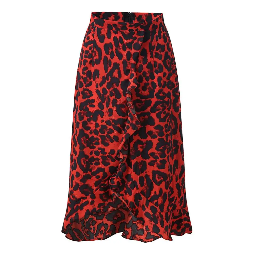 

Pleated Skirt Womail Falda Mujer verano estampado de leopardo Vintage larga Mujer Casual alta cintura Falda faldas mujer moda 20