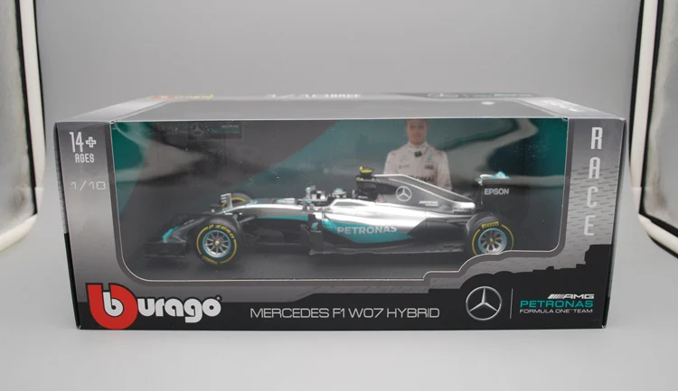 Bburago 1:18 1/18 W07 Mercedes Benz No6 Nico Rosberg Формула 1 F1 гоночный автомобиль Транспортное средство литье под давлением дисплей Модель Игрушки для мальчиков