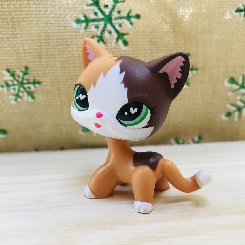 Пользовательский короткий Кот желтый и коричневый сердце зеленые глаза с