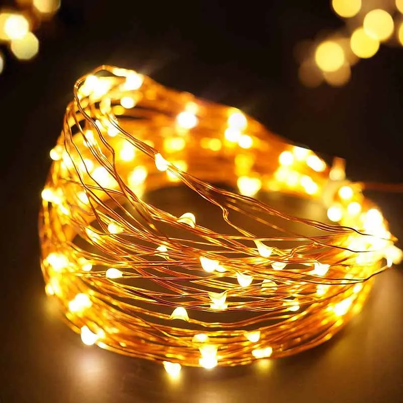 Светодиодная гирлянда из медной проволоки 2 м 5 | Дом и сад