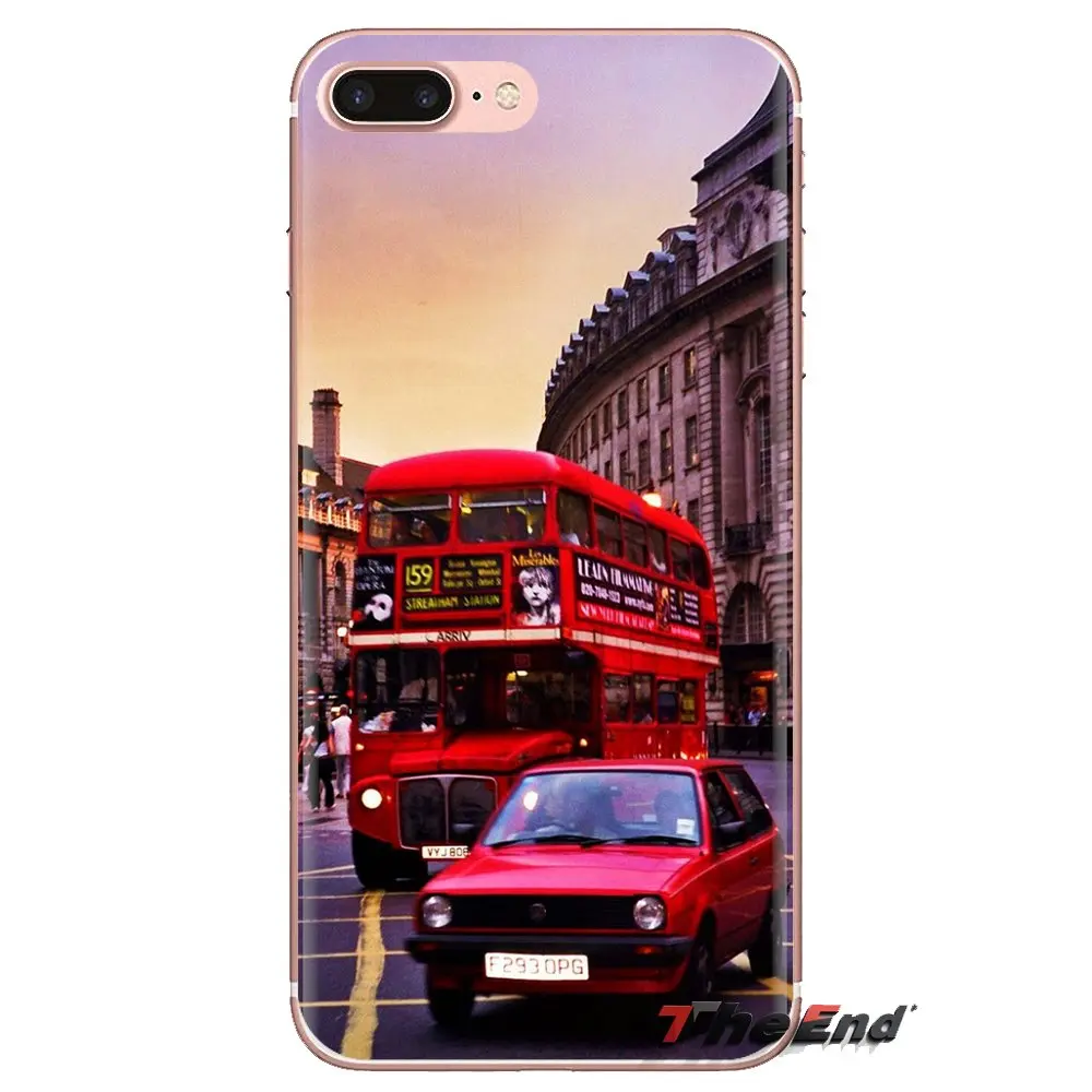 For Samsung Galaxy S3 S4 S5 Mini S6 S7 Edge S8 S9 S10 Plus Note 3 4 5 8 9 UK London Red Bus Big Ben Soft Transparent Shell Cases |