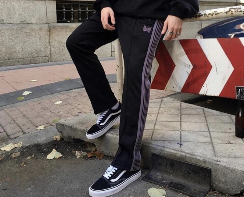 Спортивные штаны для отдыха и спорта мужчин женщин розовые полосатые