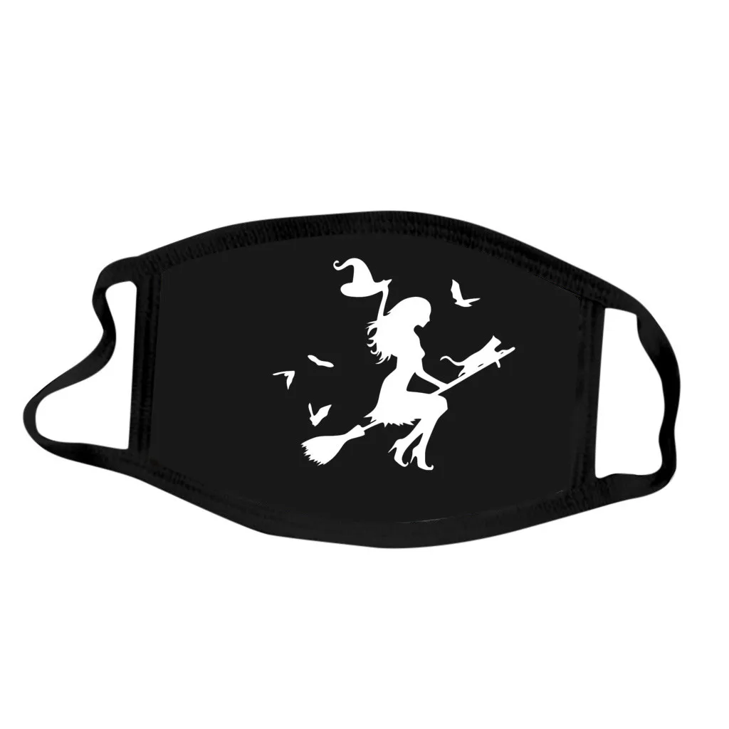 1 шт. Хэллоуин черный хлопок рот маски вечерние защита принт ведьмы маска для лица