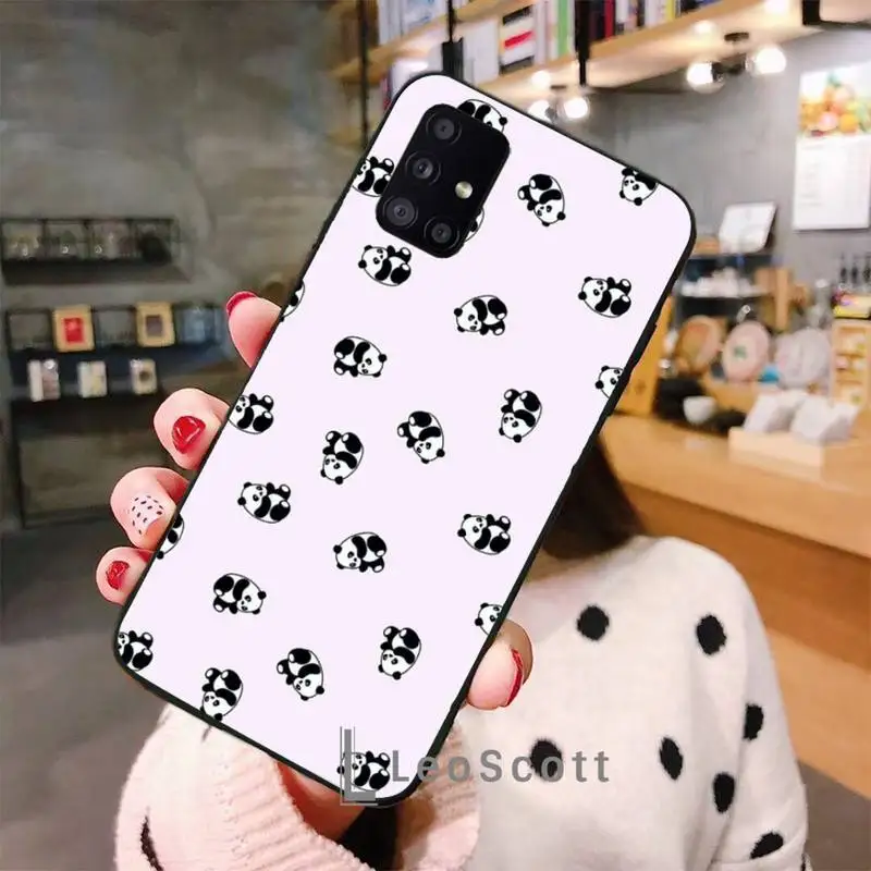 

Cartoon cute panda Phone Cases For Samsung A50 A51 A71 A31 A21S S8 S9 S10 S20 S21 Plus Fe Ultra 4G 5G