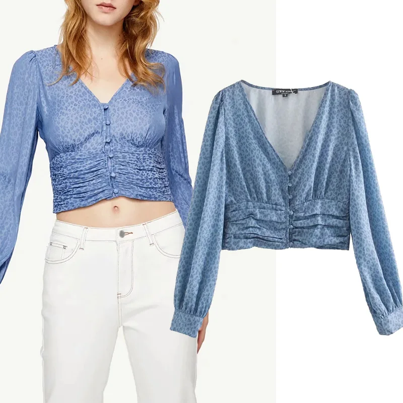 Женский кардиган с v-образным вырезом JXYSY модный принтом blusas mujer de moda 2020 кимоно