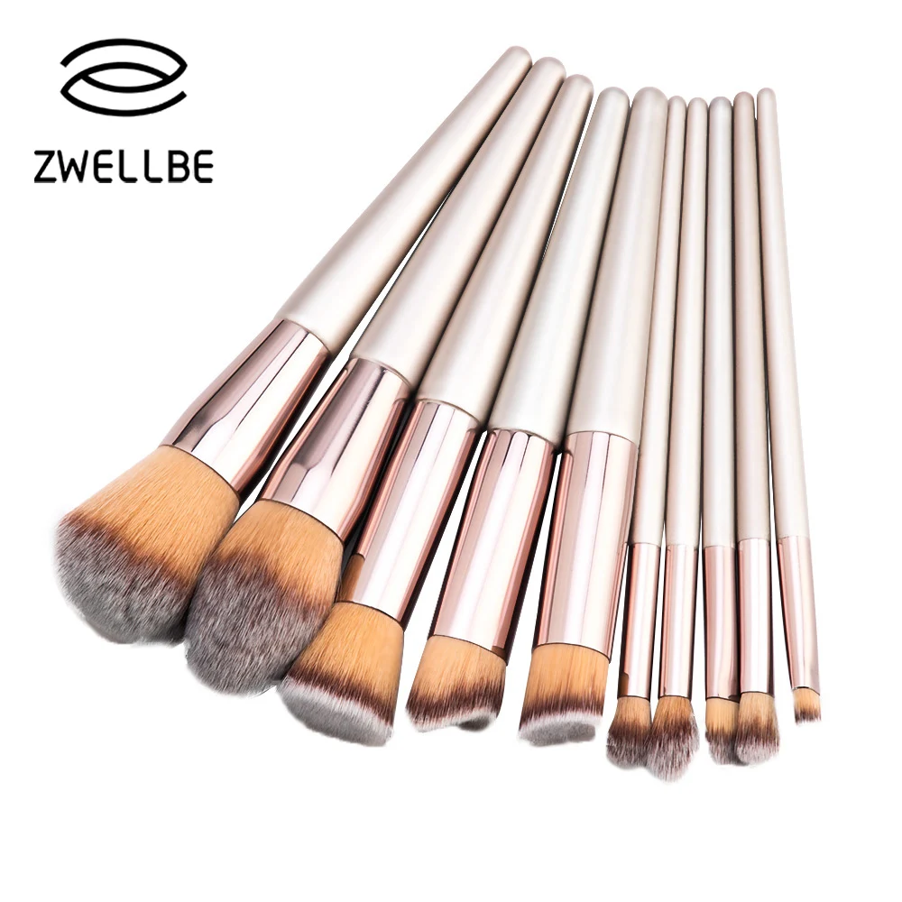 1 шт. роскошные кисти для макияжа цвета шампанского нанесения пудры румян теней