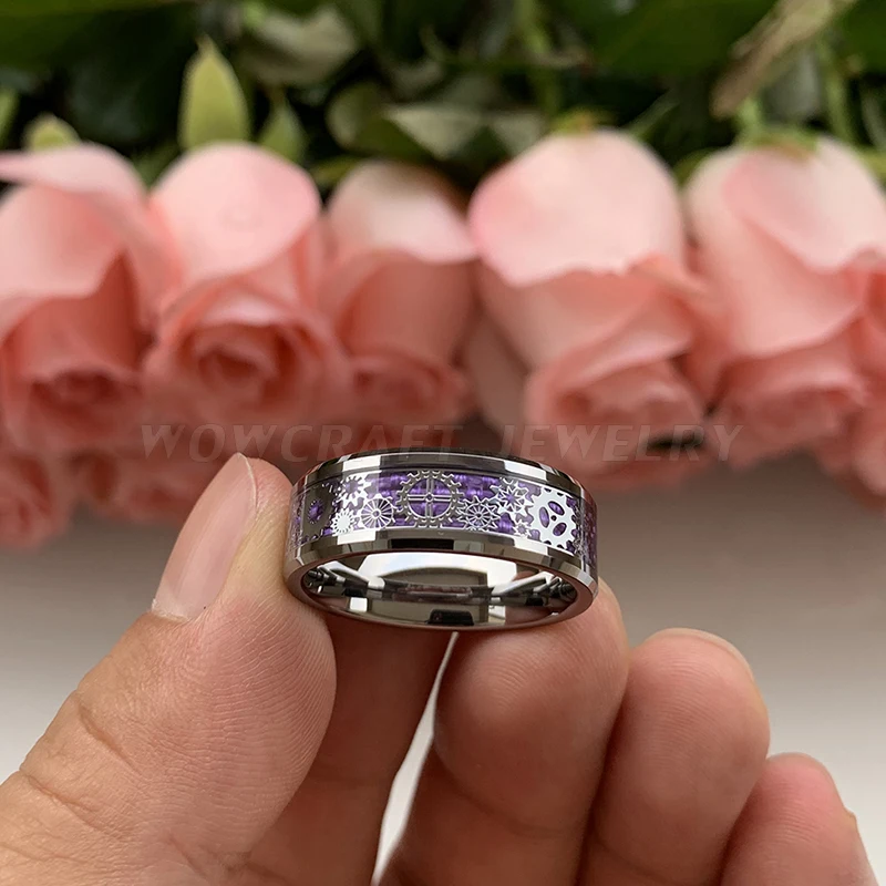 Светильник фиолетовый Вольфрам обручальные кольца 8 мм для Для мужчин женщин
