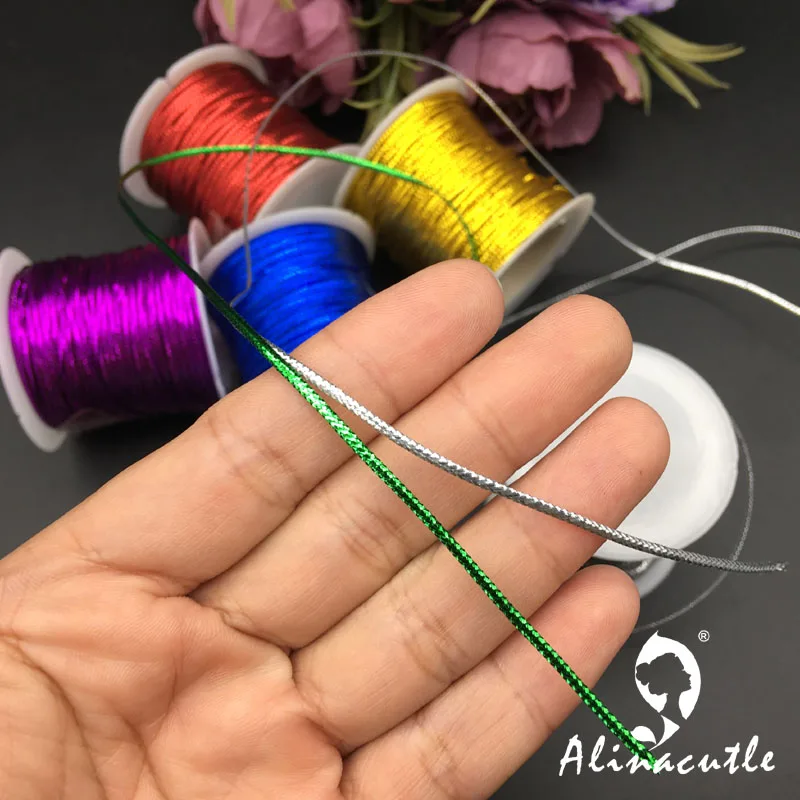 20 метров 1 мм веревка золотой серебристый красный шнур нить лента тег линия не