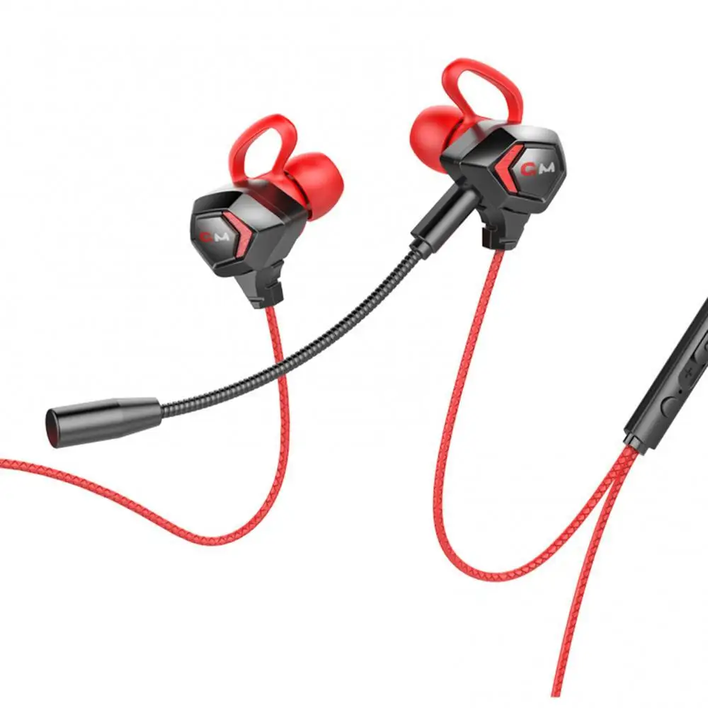 

G28 L Shaped 3.5mm Noise Reduction High Quality Sound Wired Dynamic Dual Moving Coil Gaming Earphone for Phone/PC