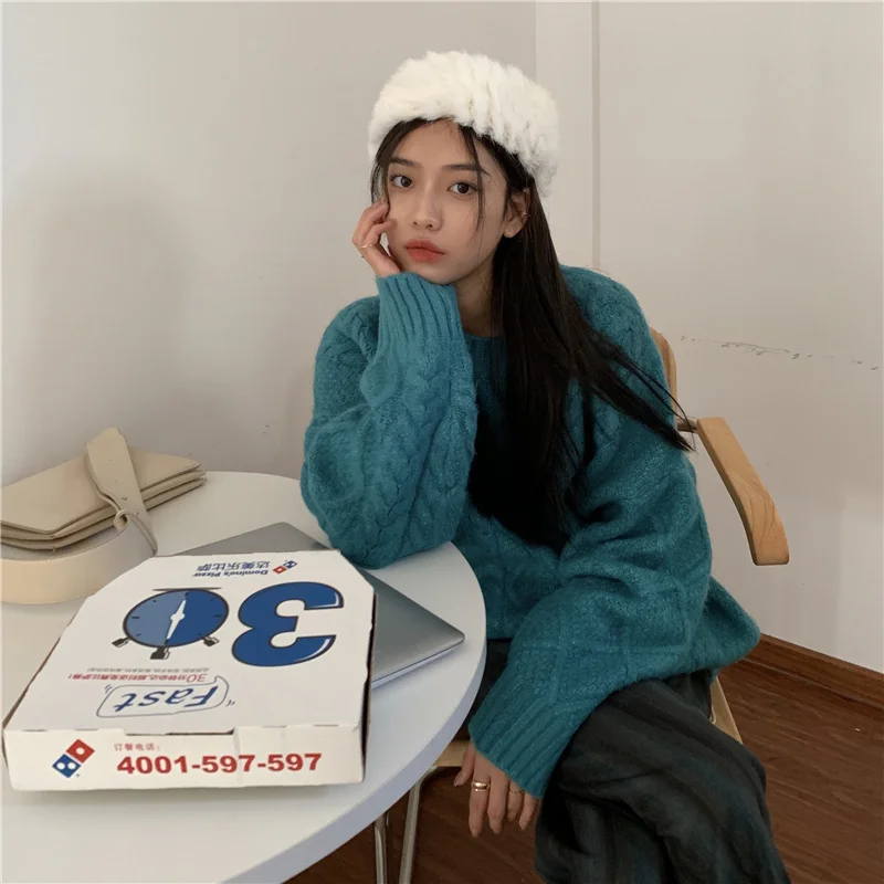 Ins Retro Pullover Sweater Vintage Jum | Женская одежда