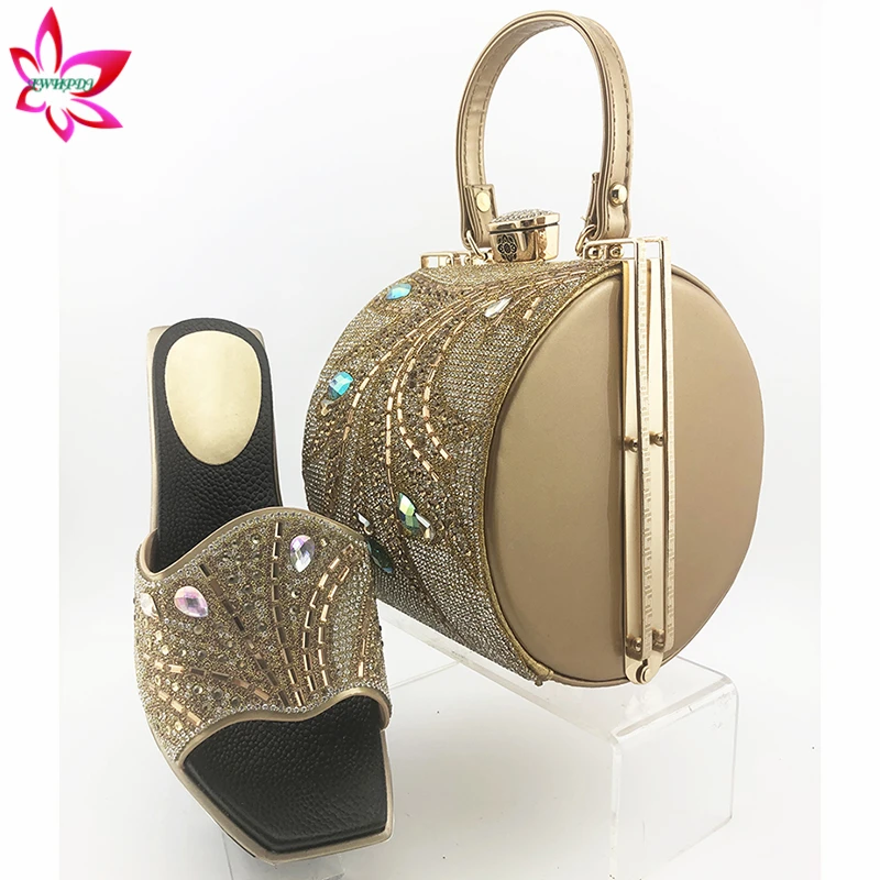

Italian Special Design African Lady Shoes and Bag to Match High Quality Nigerian Women Shoes and Bag Set For Royal Wedding Party