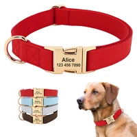 personalized dog collar pu leather pet collars and leash set chihuahua necklace customized id name for small medium large dogs
