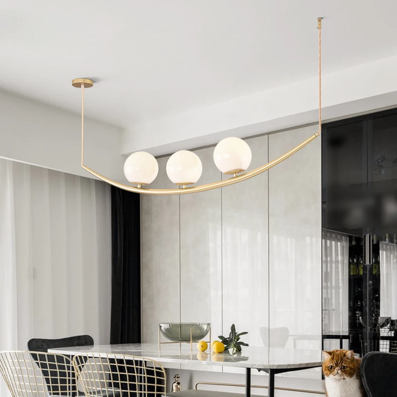 

New Dining room Led Chandeliers Lighting Minimalist Glass Ball Living room Pendant Lamp Bedroom Hanglamp Nordic Loft Lamp
