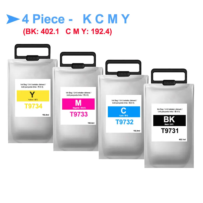 4 Bags - K C M Y T9731 XL T9731-T9734 пигмент чернильная коробка с чип для Epson рабочей силы Pro Epson WF-C869Ra PX-S7070S M7070FX принтер - Цвет: 4 Bags - K C M Y