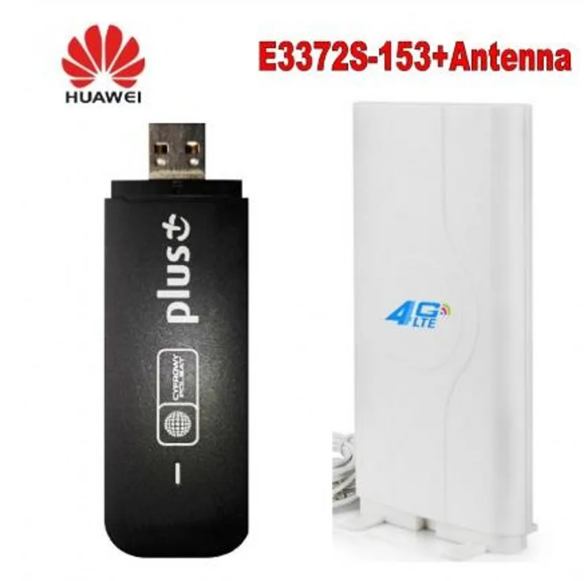 Разблокированный USB-ключ E3372 E3372s-153 4G LTE USB-накопитель плюс 49dbi Crc9 антенна |