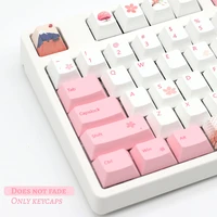 104 keys pbt cherry keycaps for cherry mxkailh switch gaming mechanical keyboard dye sublimation pink keycaps sakura theme