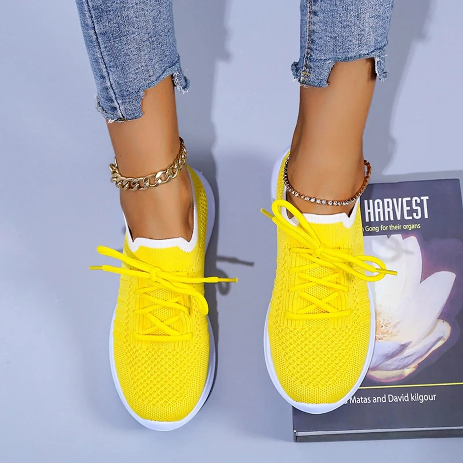 

Summer Ladies Vulcanized Shoes Fashion Women's Casual Wedge Lace Up Sport Fashion Mesh Walk Sneakers Shoes
