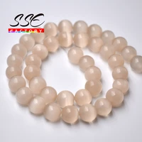 champagne cat eye stone round beads natural glass string stone beads 4 6 8 10 12 mm for jewelry making diy charm bracelets 15