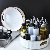 multi functional turntable cupboard organizer 360 degree rotation condiment holder anti slip spice rack kitchen storage holder