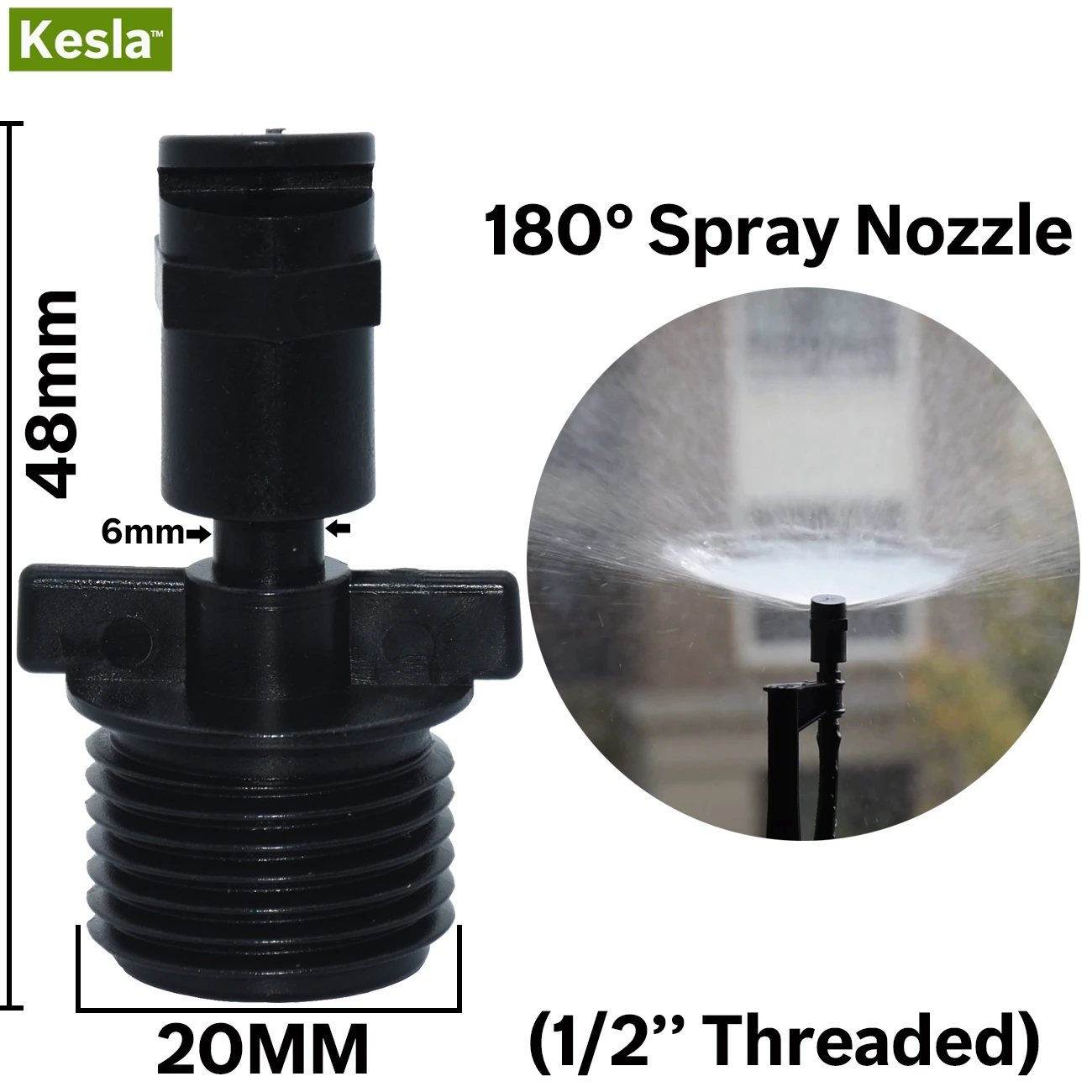 Разбрызгиватель для полива KESLA рефракторная насадка 180 градусов 20 мм 1/2 дюйма