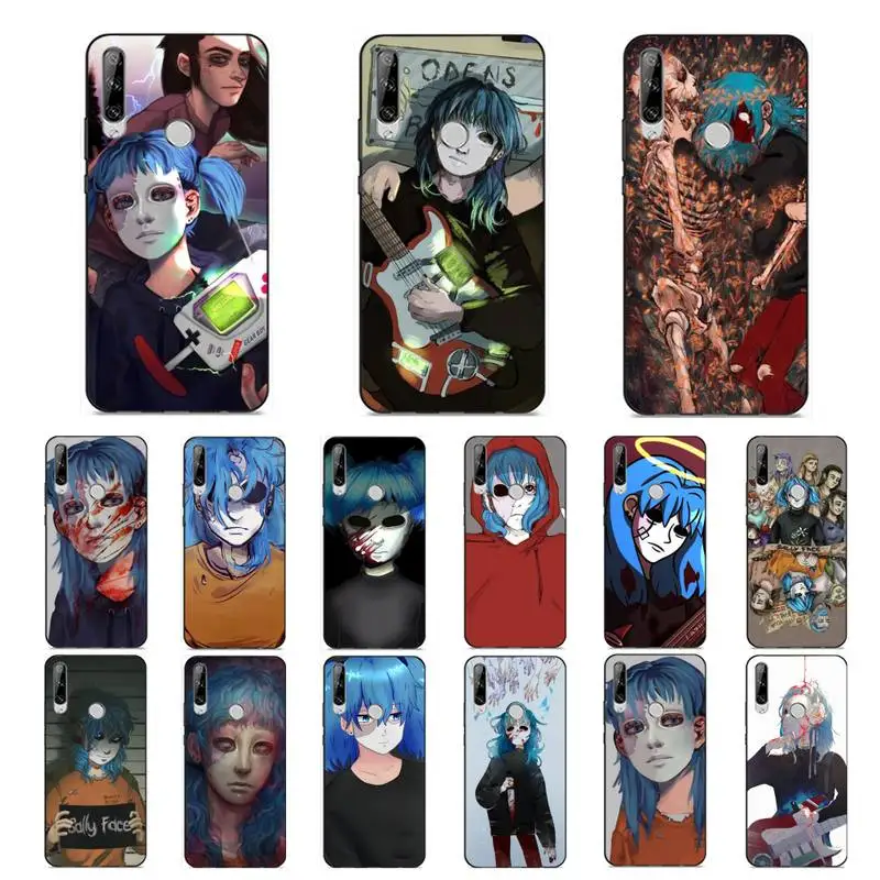 

YNDFCNB Sally Face Phone Case for Huawei Y 6 9 7 5 8s prime 2019 2018 enjoy 7 plus