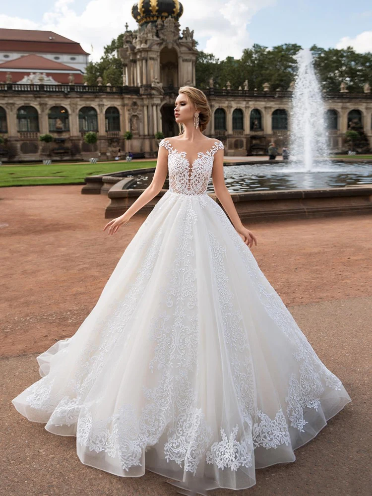 

MNGRL New Simple Wedding Dress Backless Sleeveless Design Chiffon Lace Bride Dresses Princess Dress Plus Size Tailor-made