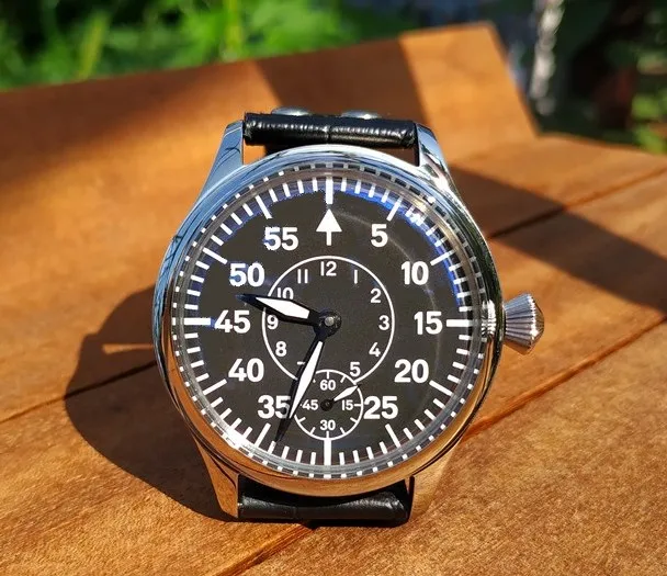 Мужские механические часы 44 мм без логотипа с черным циферблатом|date|date watch |