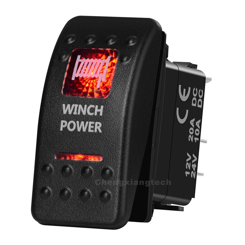 

Электрическая лебедка, автомобильный лодочный переключатель SPST, красный светодиод, 5 контактов ВКЛ./ВЫКЛ., 12 В 20 А 24 В 10 А для Carling ARB Narva 4x 4 Style