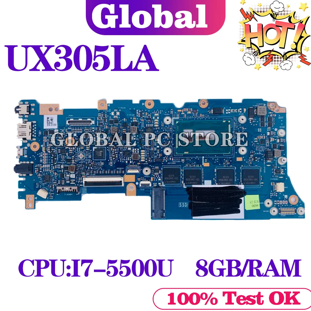 

UX305L for ASUS Zenbook UX305LA UX305LA_MB laptop motherboard U305L mainboard test OK I7-5500U cpu 8GB RAM 100% TEST OK