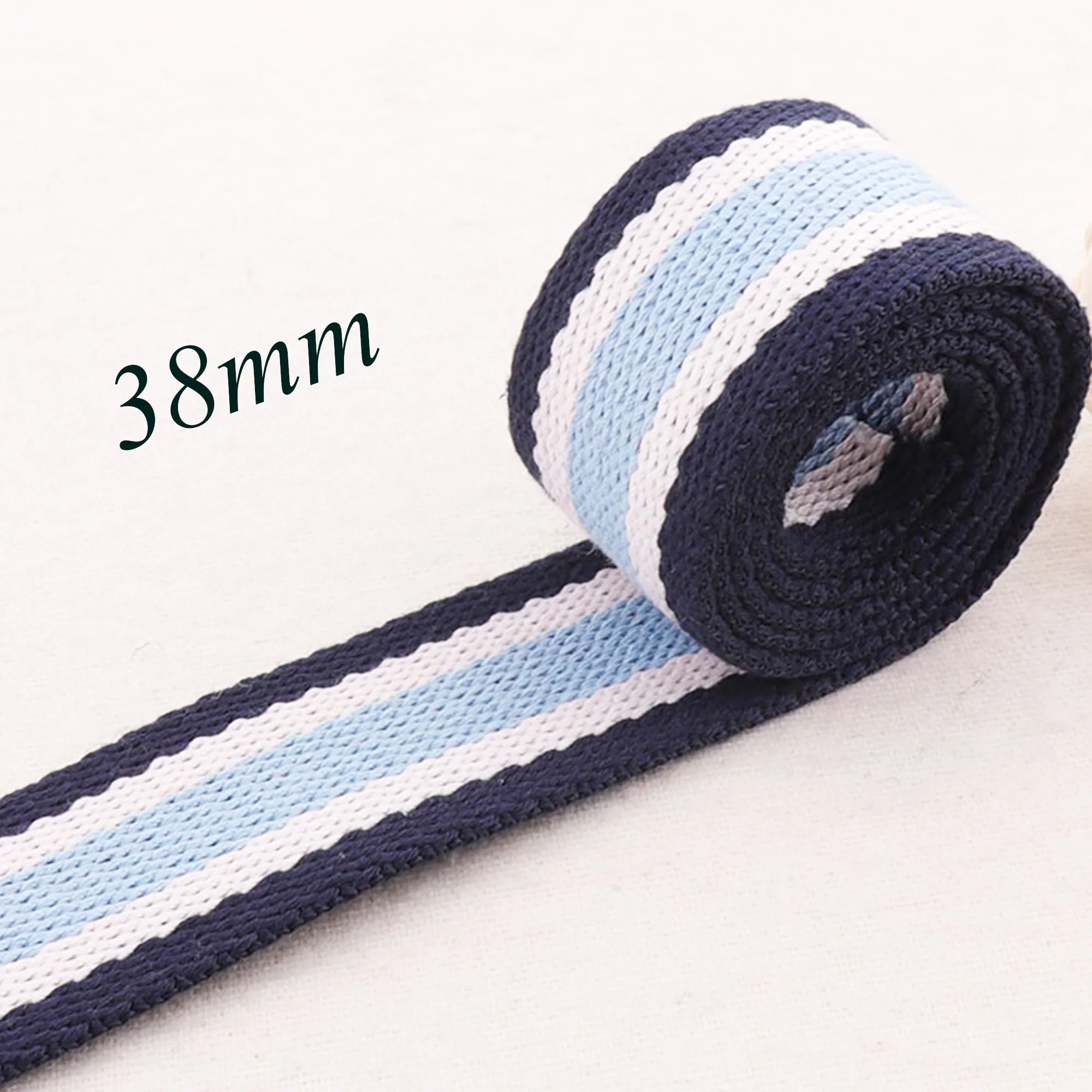 Тяжелая сумка из твила с тканевыми лентами 1 1/2 дюйма сине белые полосатые сумки