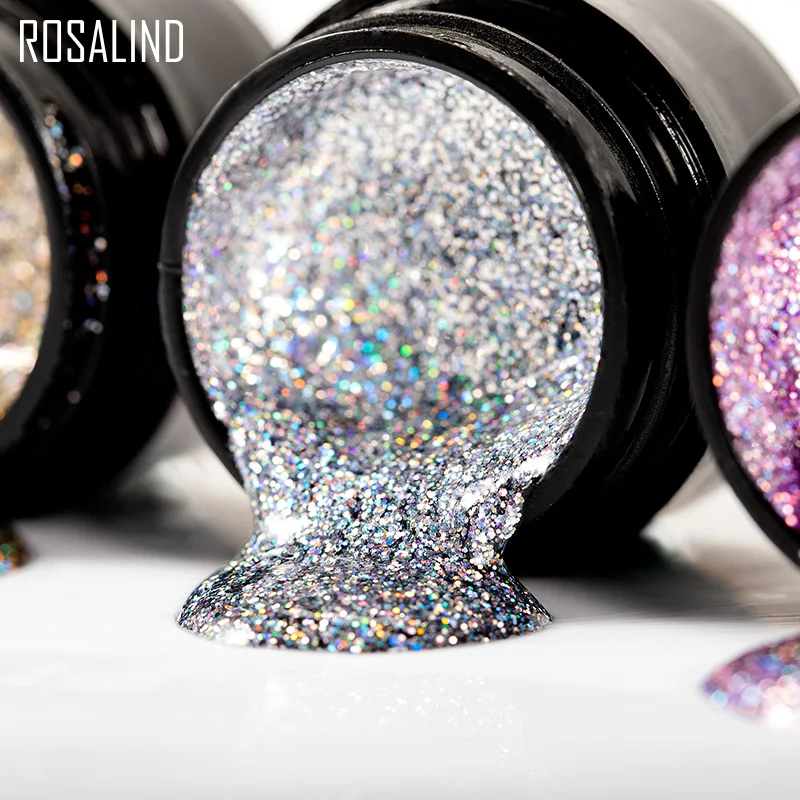 ROSALIND Гель-лак для ногтей набор 12 шт./компл. Радужный блестящий гель маникюрный