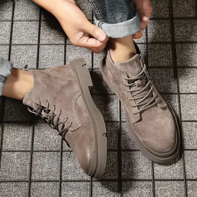 

men boots brand comfortable fashion Brogue boots leatherd