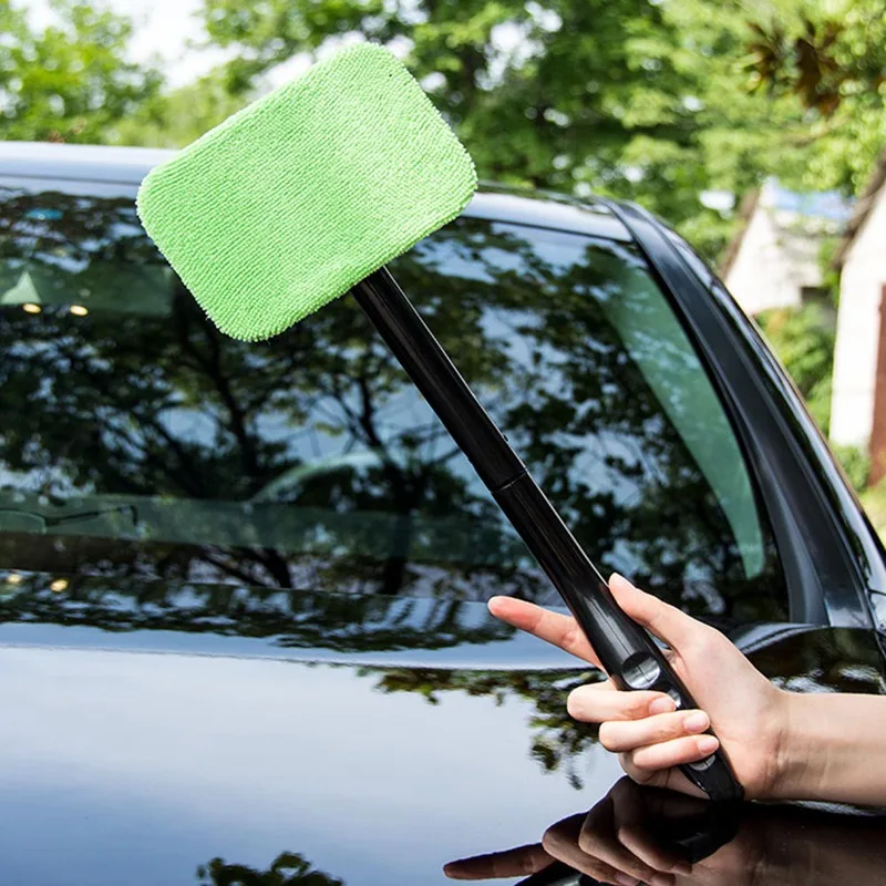

2019 Microfiber Auto Window Cleaner Long Handle Car Washable Car Glass Brush Window Windshield Wiper Cleaner Car Cleaning Tool