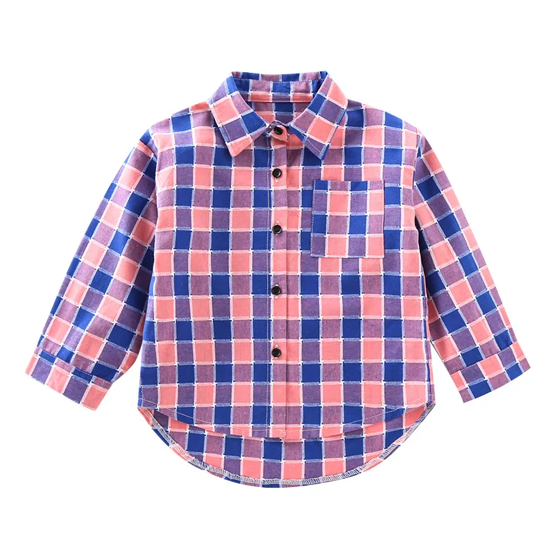 Школьные блузки для девочек-подростков клетчатая рубашка с длинными рукавами