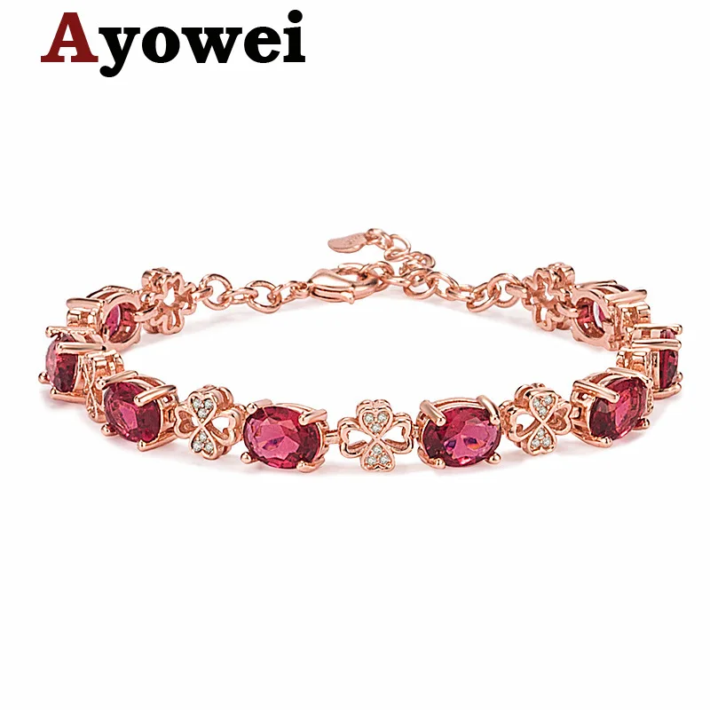 Браслет с красным турмалиновым покрытием TB1169 | Украшения и аксессуары