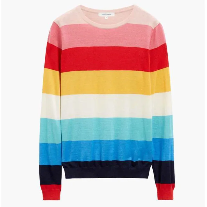 Rayé Robes Pour Femmes 2021 D'été Nouvelle Mode Arc-En-Ciel O-cou Décontracté Robe Mi-longue À Manches Courtes Lâche Homewear Vêtements femme