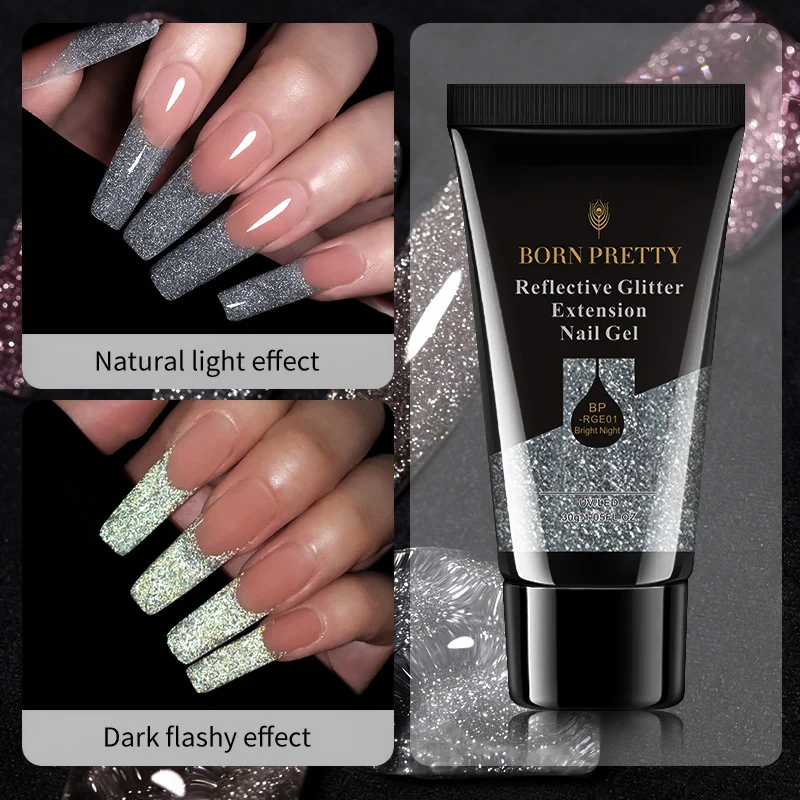 Светоотражающий Гель-лак BORN PRETTY для наращивания ногтей акриловый блеск быстрое