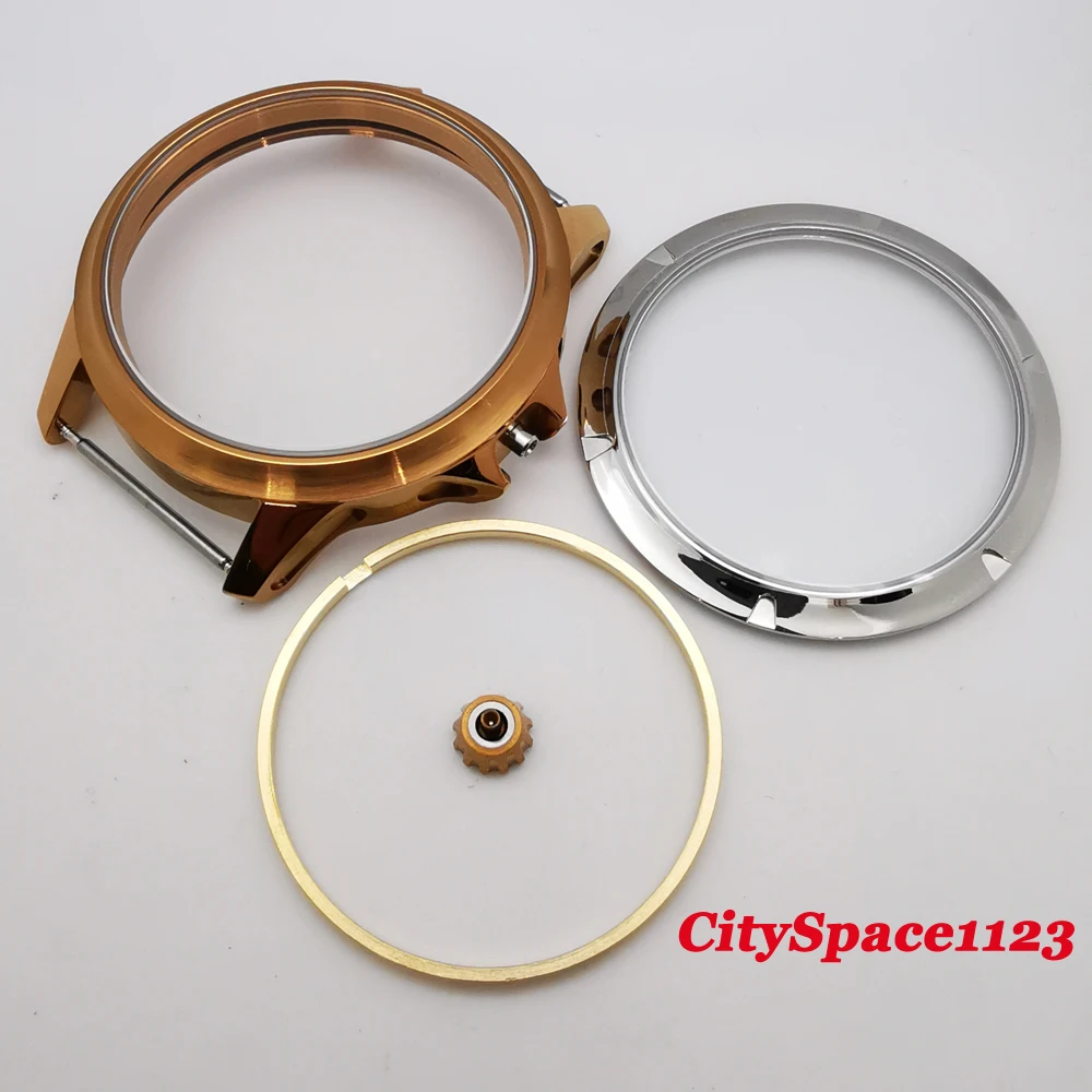 Часы стерильные Чехол 45 мм с латунным покрытием подходит для ETA 6497 6498 ST36 мужские