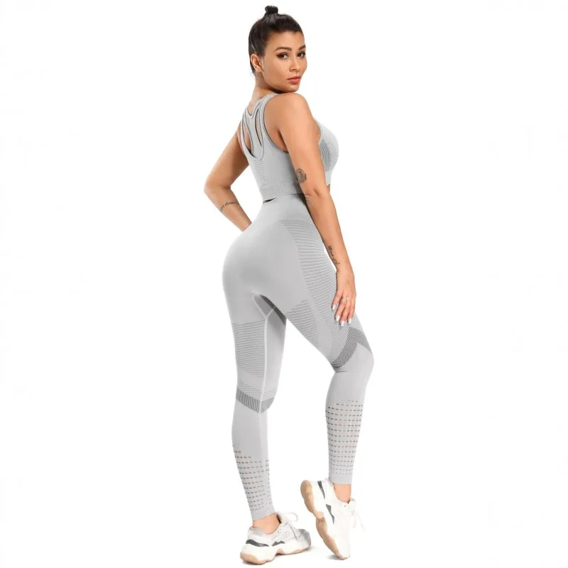 Фитнес Для Женщин Йога Спортивный комплект для тренажерного зала состоящий из 2