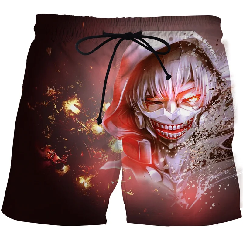 

New Tokyo Ghoul Funny 3D Print Shorts Factory Direct anime harajuku Men's Beach Shorts Pants Fitness Quick-drying mens clothes